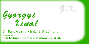 gyorgyi kinal business card